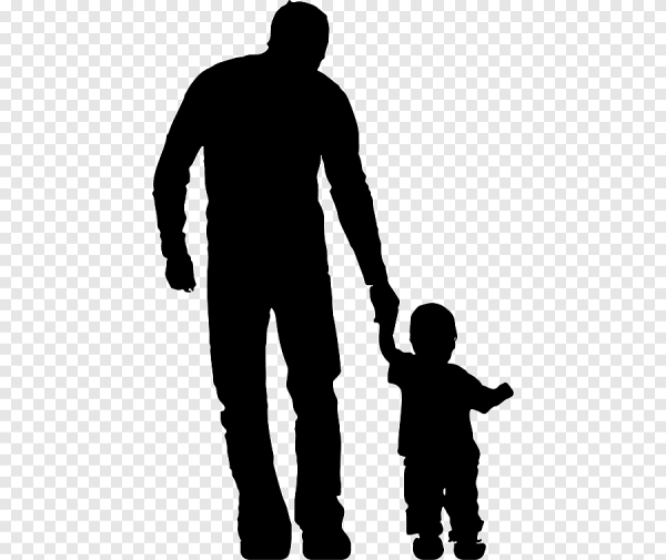 Отец и сын силуэт