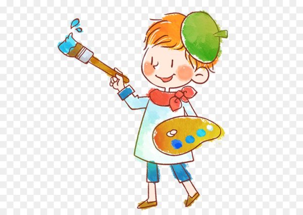 Ребенок с кисточкой и красками