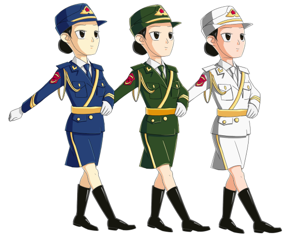 Марширующие солдаты на прозрачном фоне