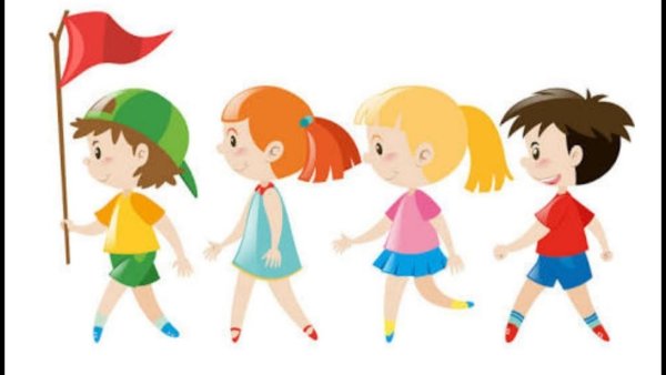 Дети шагают