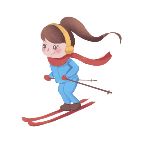 Кататься на лыжах мультяшка