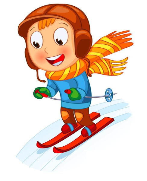 Кататься на лыжах мультяшка