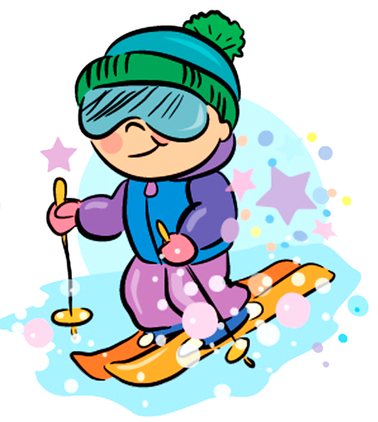Кататься на лыжах мультяшная
