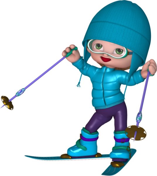 Лыжник на прозрачном фоне