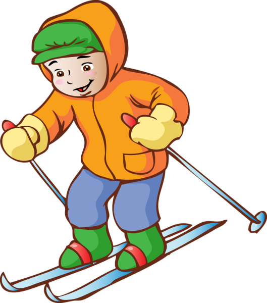 Мальчик катается на лыжах