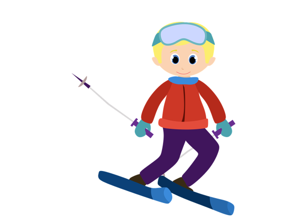 Мультяшные лыжники