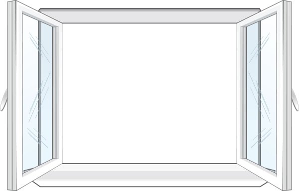 Окно на белом фоне