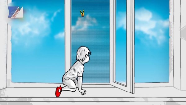 Ребенок и москитная сетка