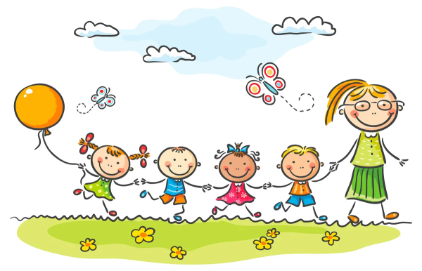 Воспитатели рисуют с детьми на белом фоне