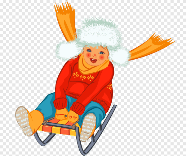 Девочка катается на санках