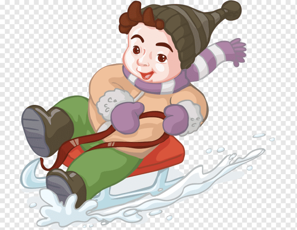 Зимние забавы на прозрачном фоне