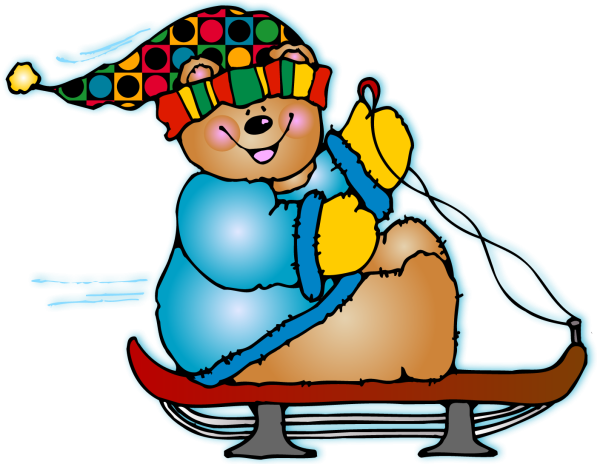 Дети на санках на прозрачном фоне