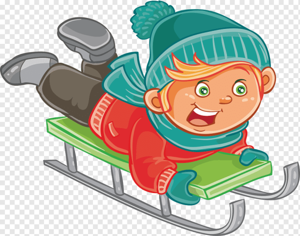 Мальчик катается на санках