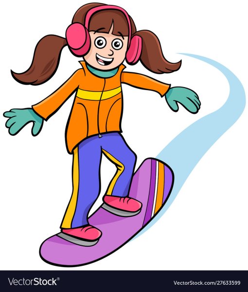Сноубордист мультяшный