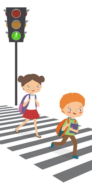 Пешеход на белом фоне