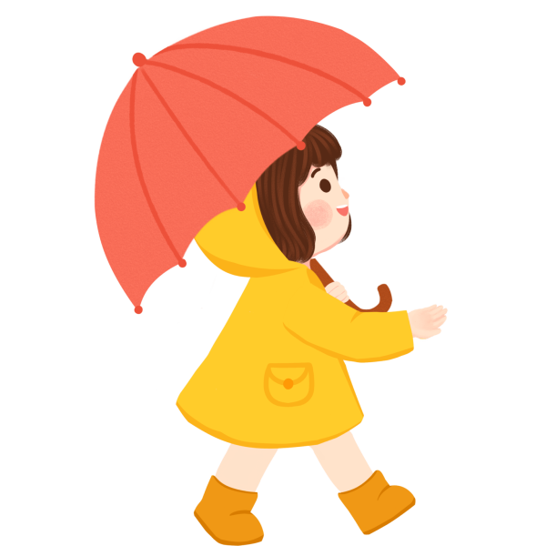 Девочка под зонтом к мультяшный