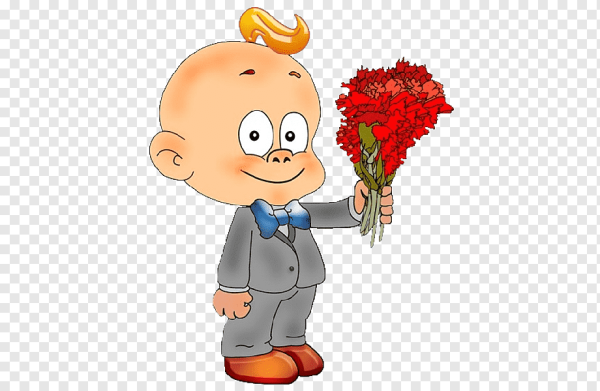 Мальчик с букетом рисунок