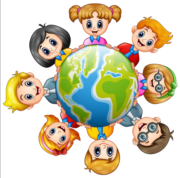 Дети вокруг глобуса