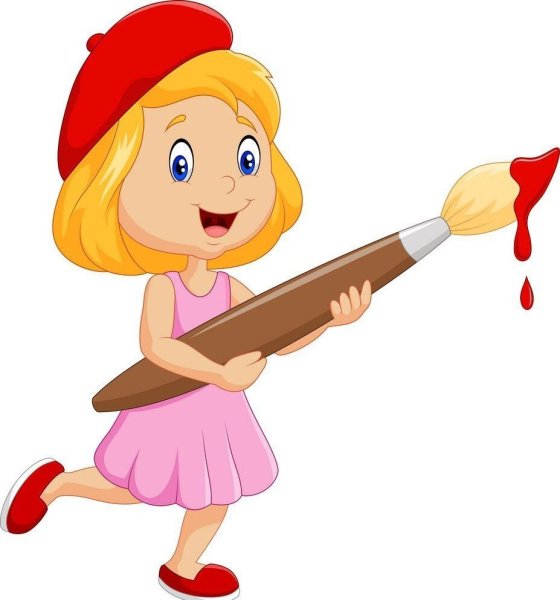 Ребенок с кисточкой