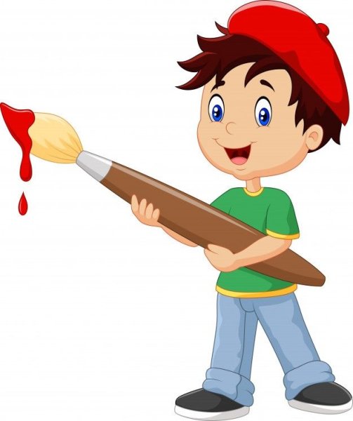 Мальчик с кисточкой в руках