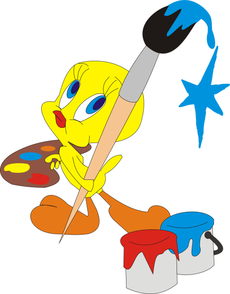 Мультяшные кисти и краски