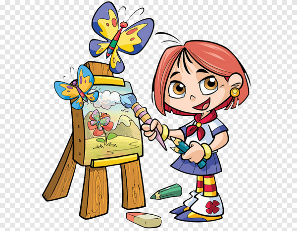 Художник на прозрачном фоне