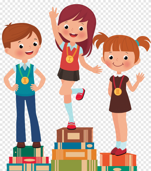 Дети на пьедестале на прозрачном фоне