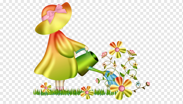 Воспитатель поливает из лейки