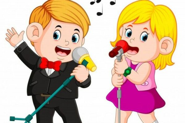 Девочка и мальчик с микрофоном