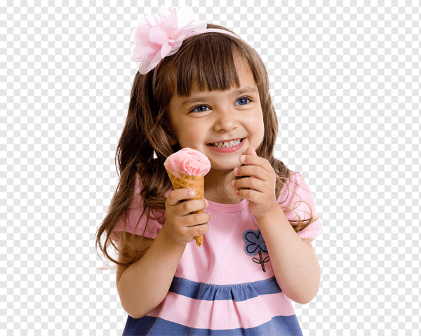 Девочка ест мороженое