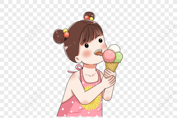 Ребенок с мороженым вектор