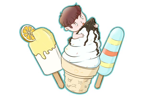 Мальчик с мороженым мультяшный