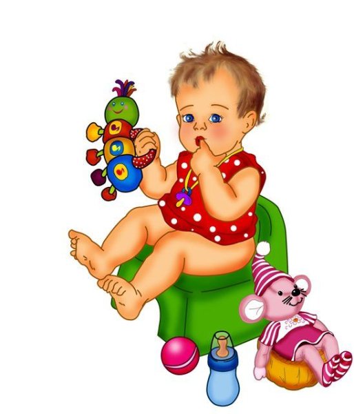 Ребенок на горшке на прозрачном фоне