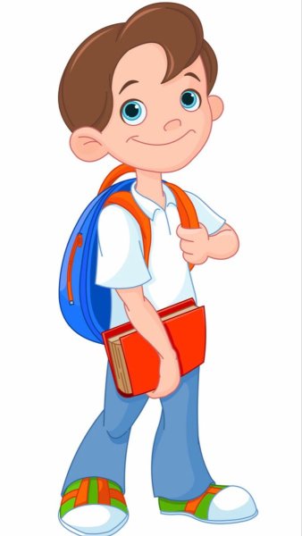 Мальчик с рюкзаком мультяшный