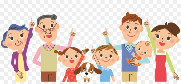 Дети и родители на прозрачном фоне