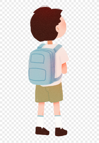 Рисунок школьника с портфелем