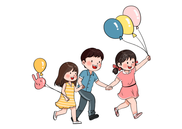 Мальчик с шариками на прозрачном фоне