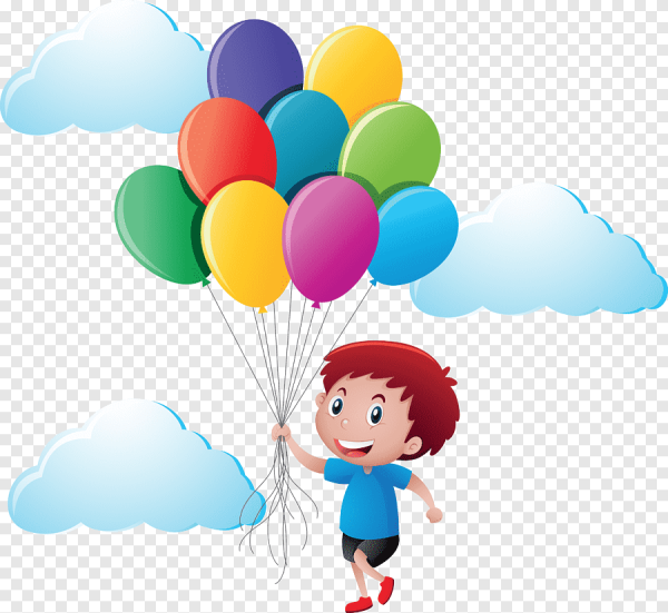 Мультяшные дети с воздушными шарами