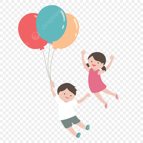 Дети с шариками вектор