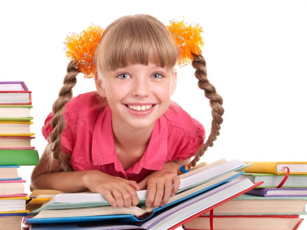 Ученик на белом фоне