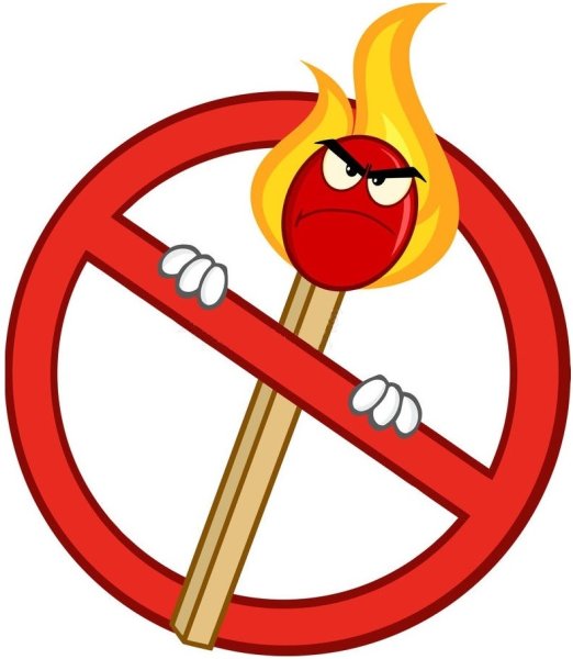 Знак спичка перечеркнутая с огнем