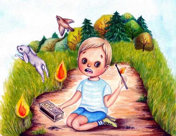 Ребенок со спичками рисунок