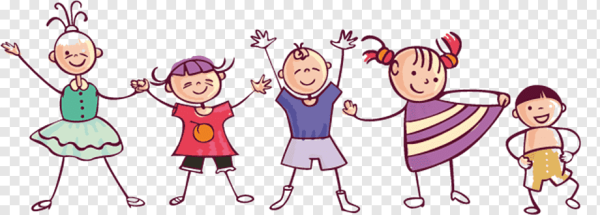 Дети танцуют на прозрачном фоне