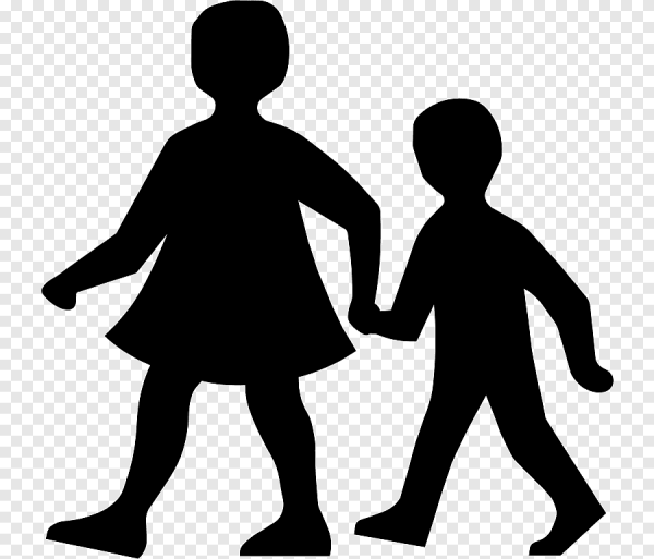 Векторные силуэты детей