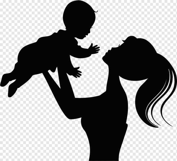 Силуэт матери и ребенка