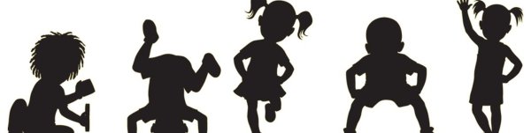 Силуэты детей в движении
