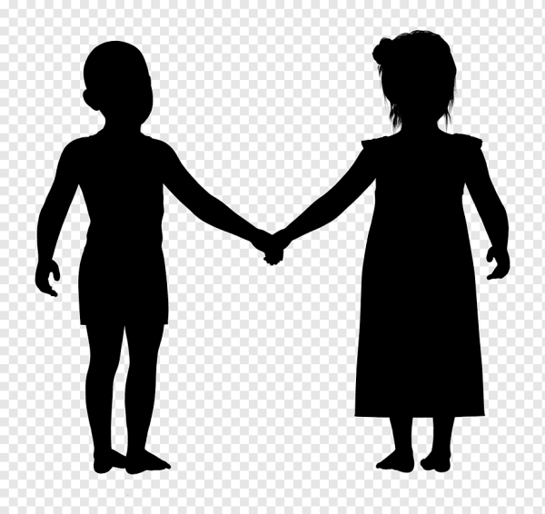 Силуэт мальчика и девочки
