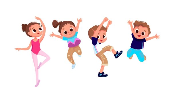 Дети хореография на прозрачном фоне