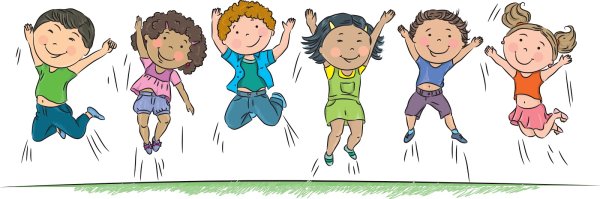 Дети бегают вектор