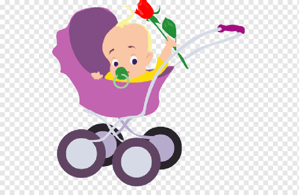 Коляска с ребенком мультяшная